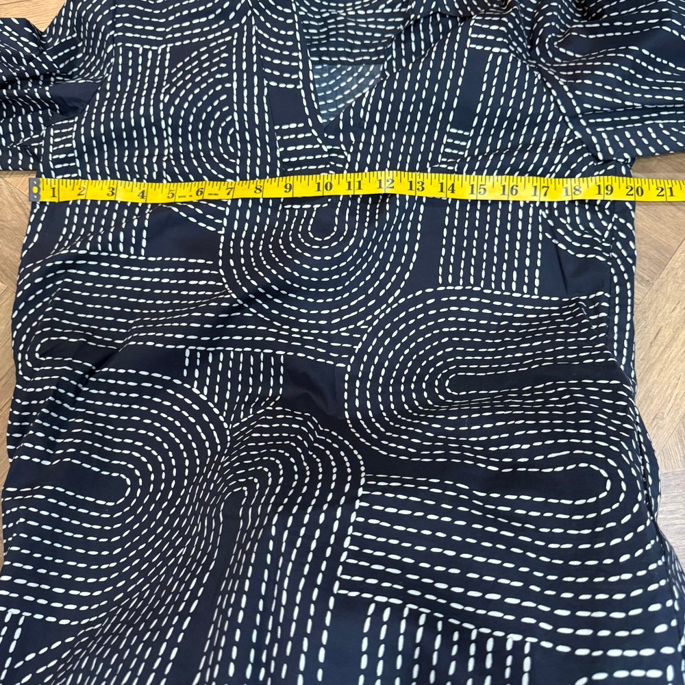 Hinson Wu Vicky Dress Black White Geometric Dash Print Shirt Dress L/S Size S - Picture 6 of 8